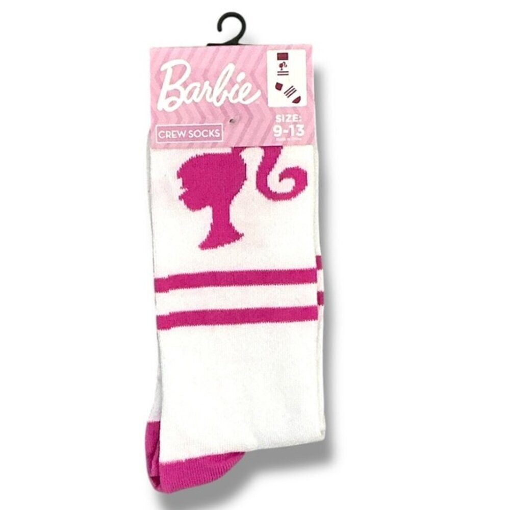 Barbie Crew Socks Pink and White Adult 9-13 One Size - Picture 16 of 16